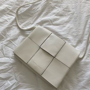 Kendall & Kylie White Woven Crossbody Bag